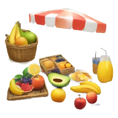 Beach picnic with fruits sticker