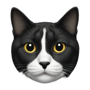 Tuxedo cat with black dot on face above nose sticker