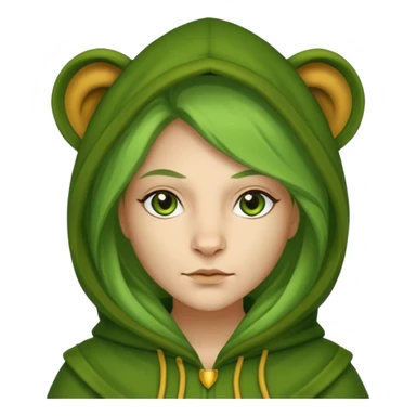 green Hooded lion woman sticker