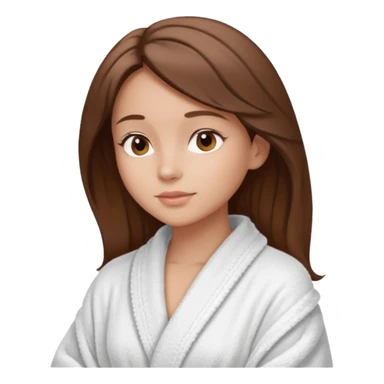 girls side profile in robe with brown hair and her hair in a towel with skin care on  sticker