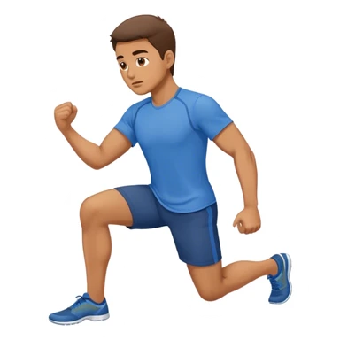 man with blue shirt lunges sticker