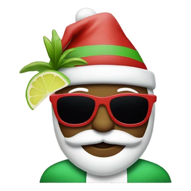 Santa with sunglasses and a margarita  sticker