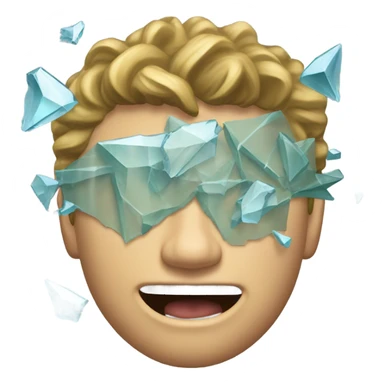 give me a small broken glass emoji like the one in words on baggroom walls sticker