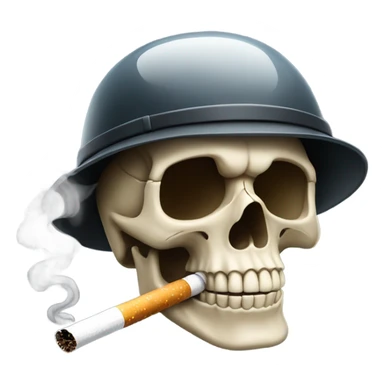 Skull smoking wearing a helmet sticker