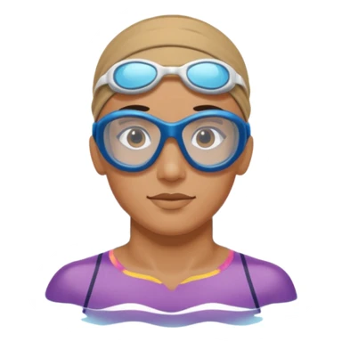 swimming athlete with swim glasses, no hat sticker