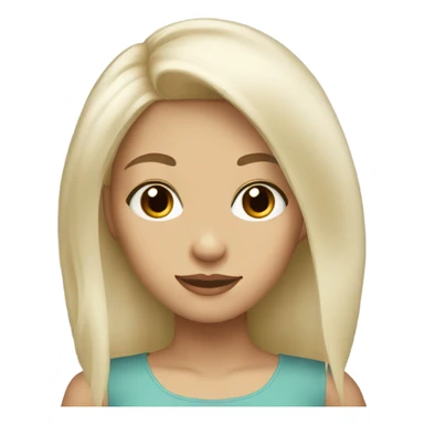 Platinum blonde girl with brown eyes sticker