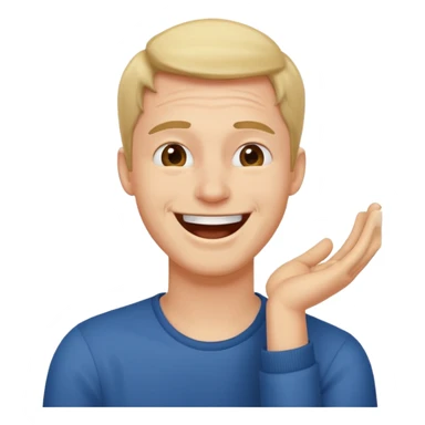 Guy holding hand to neck Laughing sticker