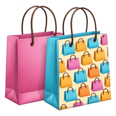 2 aesthetic shopping bag with pattern sticker