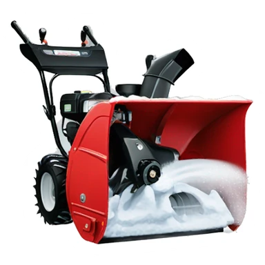 Red snow blower blowing snow in winter sticker