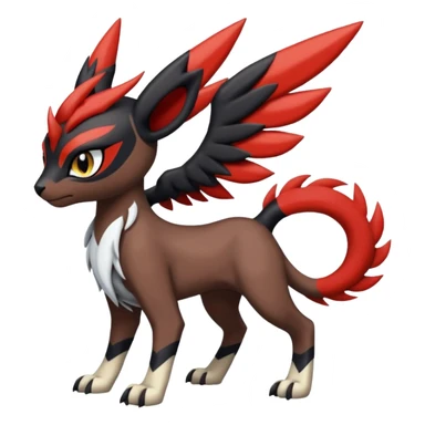 Handsome cool badass edgy Meloetta-Absol-Houndour-Litten-Guilmon-Giratina-Pokémon-Fakémon-fusion-hybrid-creature sticker