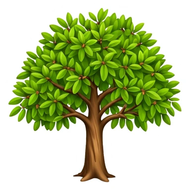 big almond tree with almost green leaves sticker