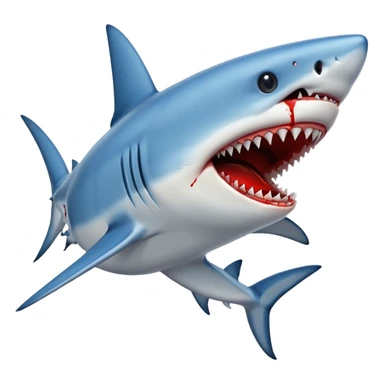 blue Shark attack efferct with blood sticker