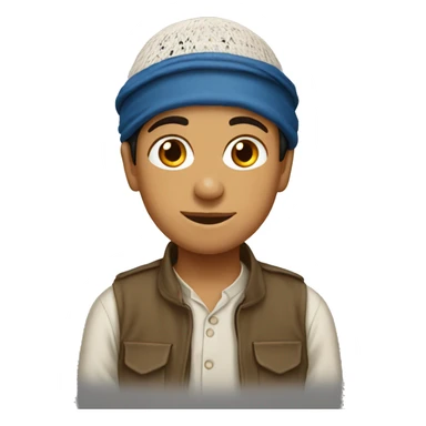 Afghan boy with a afghani hat sticker