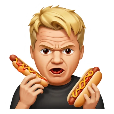 gordon ramsay eat a hotdog, angry sticker