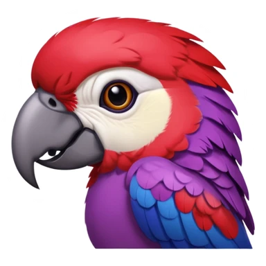purple and red parrot  sticker