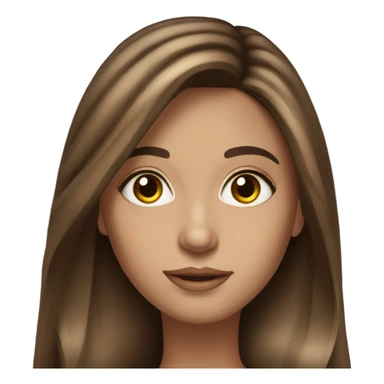 Realistic brunette with balayage and long hair and hazel eyes  sticker