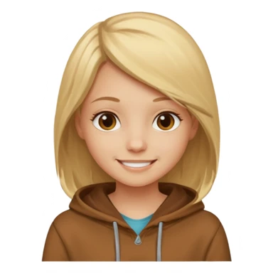 blondegirl with brown hoodie sticker