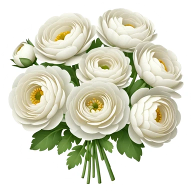 White Ranunculus cluster sticker