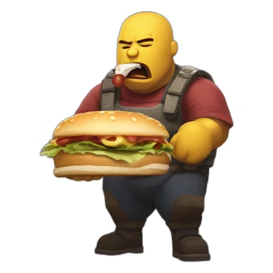 heavy from team fortress 2 eating a sandvich sticker