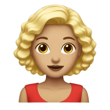 Blonde girl with red nails sticker