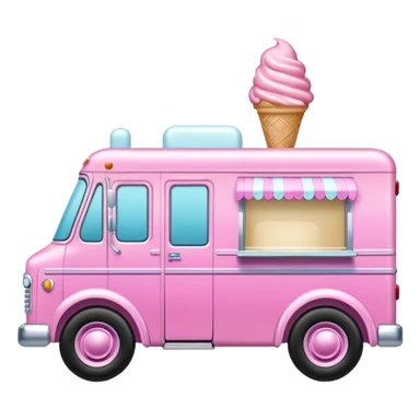 Create a pink ice cream truck on the side sticker