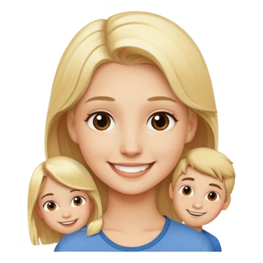 smiling blonde girl with boys sticker