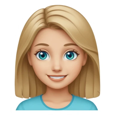 girl with dark blonde hair with aquamarine eyes sticker
