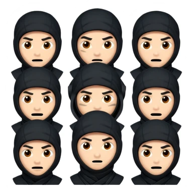 Ninja with different emotions sticker