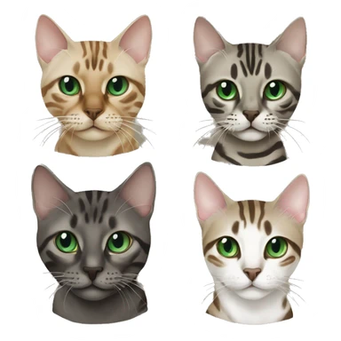 Seal Bengal cat with Blue eyes with a charcoal Sepia bengal cat with Green eyes sitting  sticker