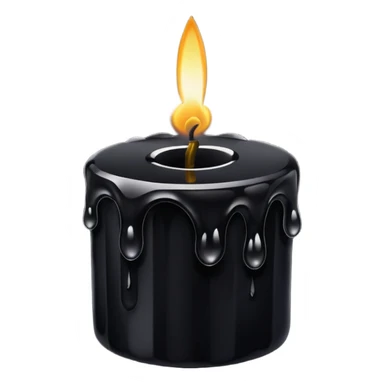 Large black candle on a black crystal  sticker
