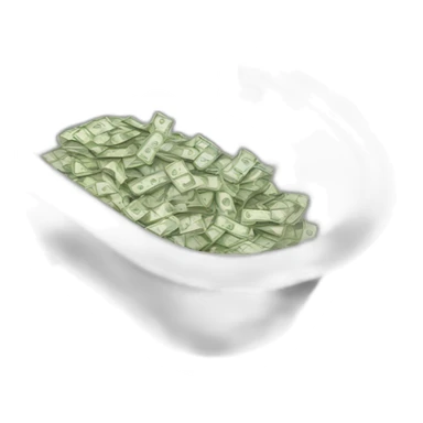 bathtub full of money sticker