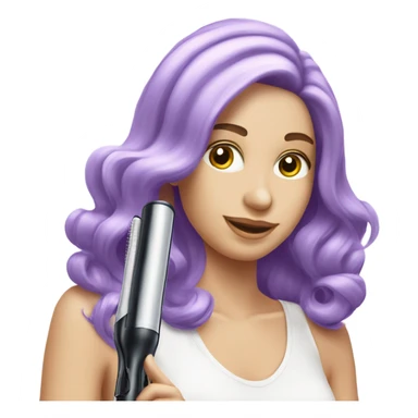 pastel purple hair straightener curling iron sticker