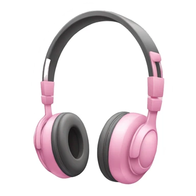 Headphones with light pink  bow  sticker