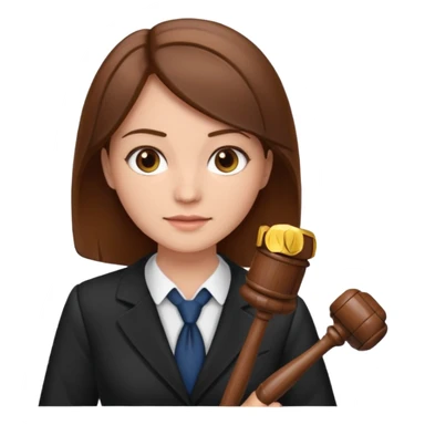 Mujer abogada, castaña, con un mazo  sticker