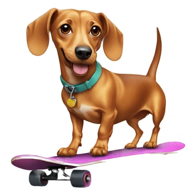 weiner dog on a skateboard sticker