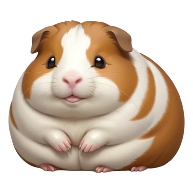 Meme-Worthy Cute Sleeping Brown and White Banded Guinea Pig Portrait Emoji, Head resting peacefully with a contented smile, showcasing a delightfully chubby build and a luxuriously soft banded coat of brown and white, eyes shut in a serene, cozy nap, Simplified yet hilariously adorable features, highly detailed, glowing with a soft, drowsy light, high shine, relaxed and utterly lovable, stylized with an air of playful laziness, bright and heartwarming, soft glowing outline, capturing the essence of a comically sleepy guinea pig, so meme-worthy it feels like it could instantly become the next viral sensation of adorable slumber! sticker