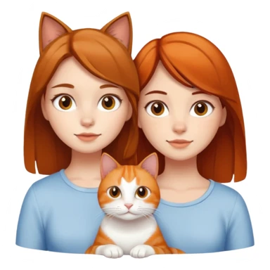 Two stink brainless girls with white and orange cat sticker