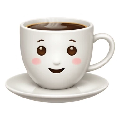 an adorable white cup of coffee sticker