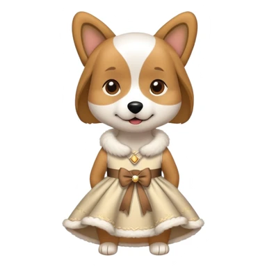 Dog wearing dress sticker