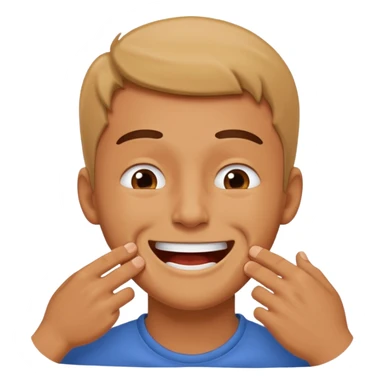 male choking himself with a smile on his face sticker