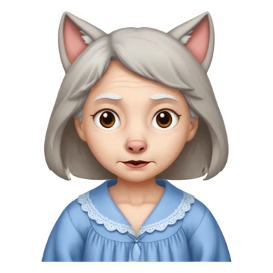 The big bad wolf put on Grandma's clothes and disguised itself as a human. sticker
