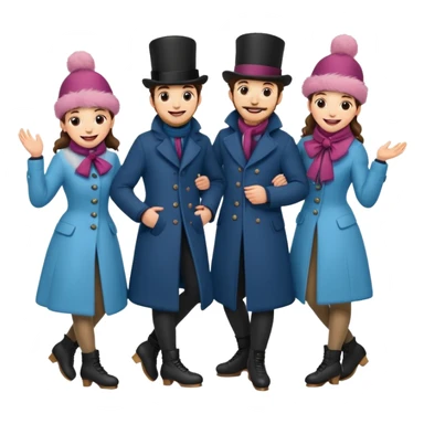 group of vistorian ice skaters ona  frozen lake sticker