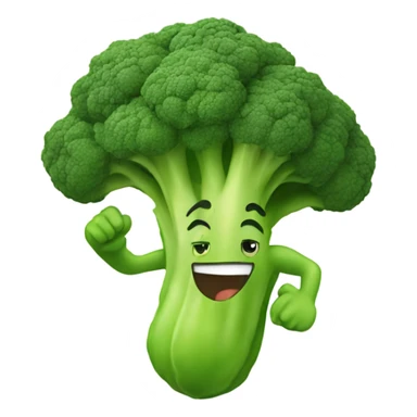 sprinting broccoli joyfully  sticker
