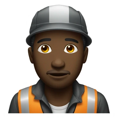 A black sad field worker sticker