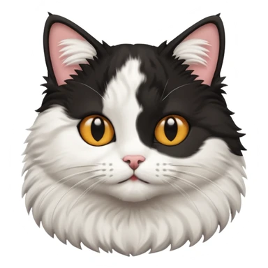 A bicolor cat emoji sticker