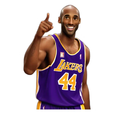 Kobe Bryant points index finger up sticker