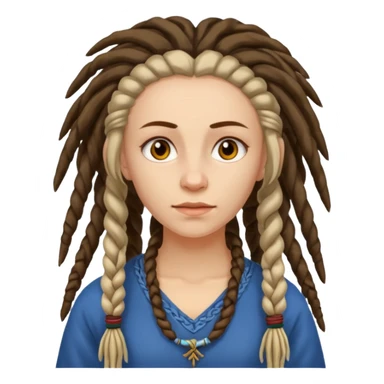 slavic woman with dreadlocks sticker