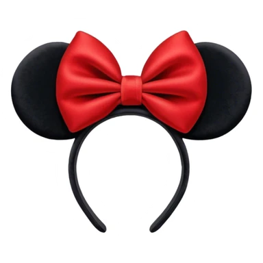 Minnie Mouse Ears in black with a red bow sticker
