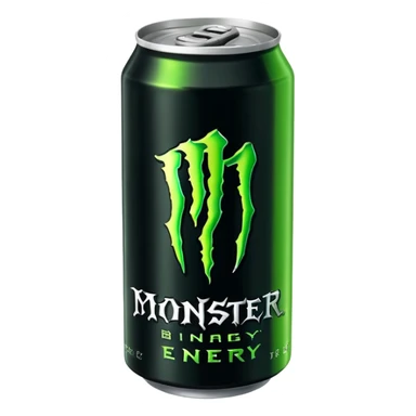 Monster energy Black can with green logo  sticker