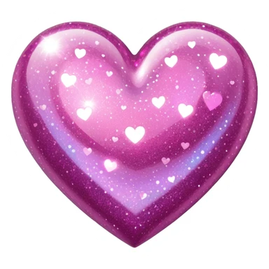 Pink glitter heart sticker